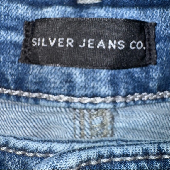 Silver Zac Shorts Men’s Size 34”X 12”Faded Blue Mid Rise Zipper Stretch Jean - Picture 4 of 8